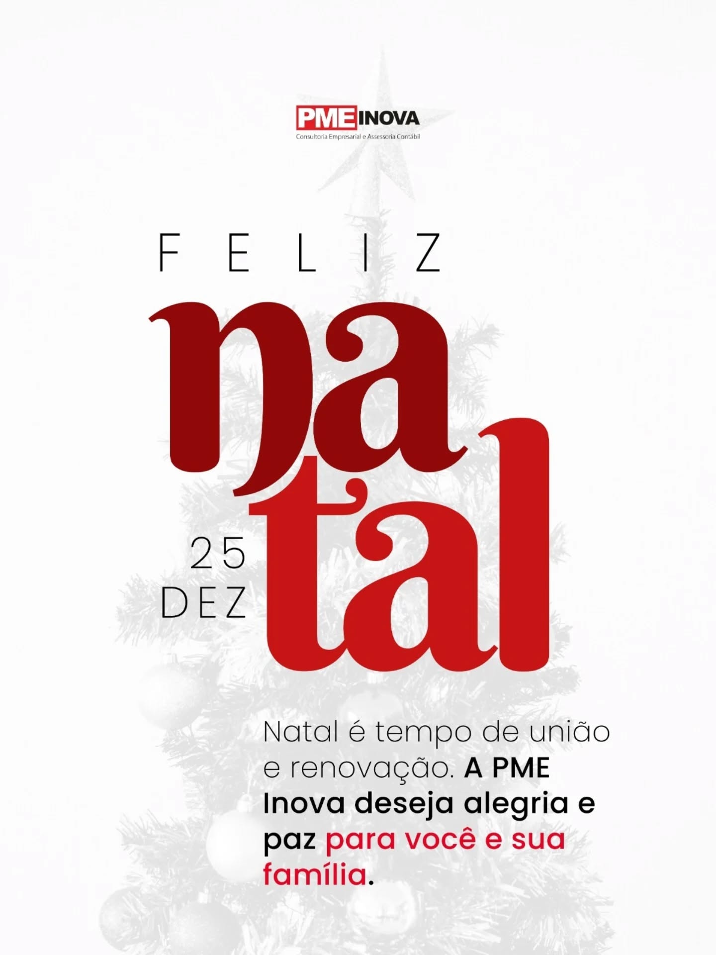 Desejamos que a magia do Natal traga luz, paz e muita alegria para você e toda a sua família.
Que o espírito natalino preencha os corações e nos inspire a um 2026 ainda mais próspero.Feliz Natal! A PME Inova agradece a parceria de sempre.#pmeinova #feliznatal #paz #alegria #boasfestas #natal