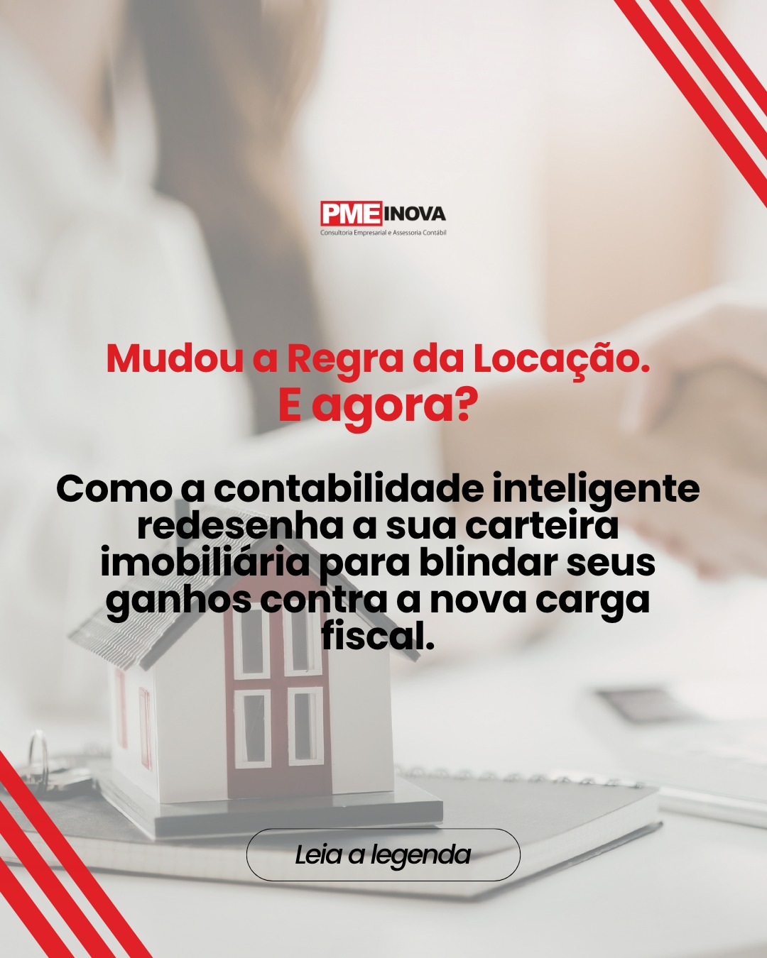 O mercado imobiliário mudou e a nova tributação sobre a locação de imóveis pegou muitos proprietários de surpresa. Insistir em modelos antigos ou deixar sua carteira no piloto automático vai custar caro, corroendo direto a rentabilidade dos seus aluguéis.É aqui que entra a contabilidade inteligente: em vez de apenas aceitar o prejuízo, nós redesenhamos a estrutura dos seus ativos. Seja migrando estrategicamente para a Pessoa Jurídica ou estruturando uma Holding Patrimonial, existem caminhos legais para blindar seus ganhos e neutralizar o impacto da nova carga fiscal.Não espere o imposto morder o seu bolso para tomar uma atitude. Quem se antecipa protege o lucro; quem joga depois apenas conta o prejuízo.Quer entender o impacto real das novas regras no seu patrimônio? Clique no link da bio e fale direto com nossos especialistas.#mercadoimobiliario #tributacaodeimoveis #holdingpatrimonial #planejamentotributario #pmeinova